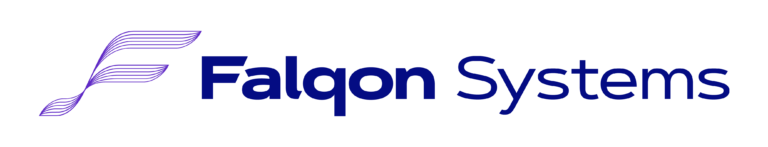Light-Background-Falqon_Systems_Primary-Logo › QBN - Quantum Business Network Falcon Systems logo: purple striped F symbol next to blue text 'Falcon Systems'.